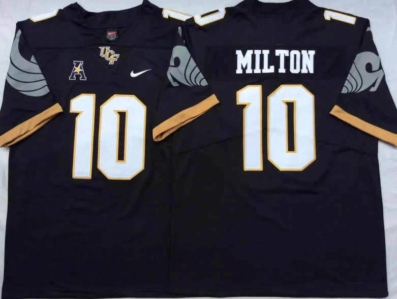 NCAA Men UCF KNIGHTS Black #10 MILTON->more ncaa teams->NCAA Jersey